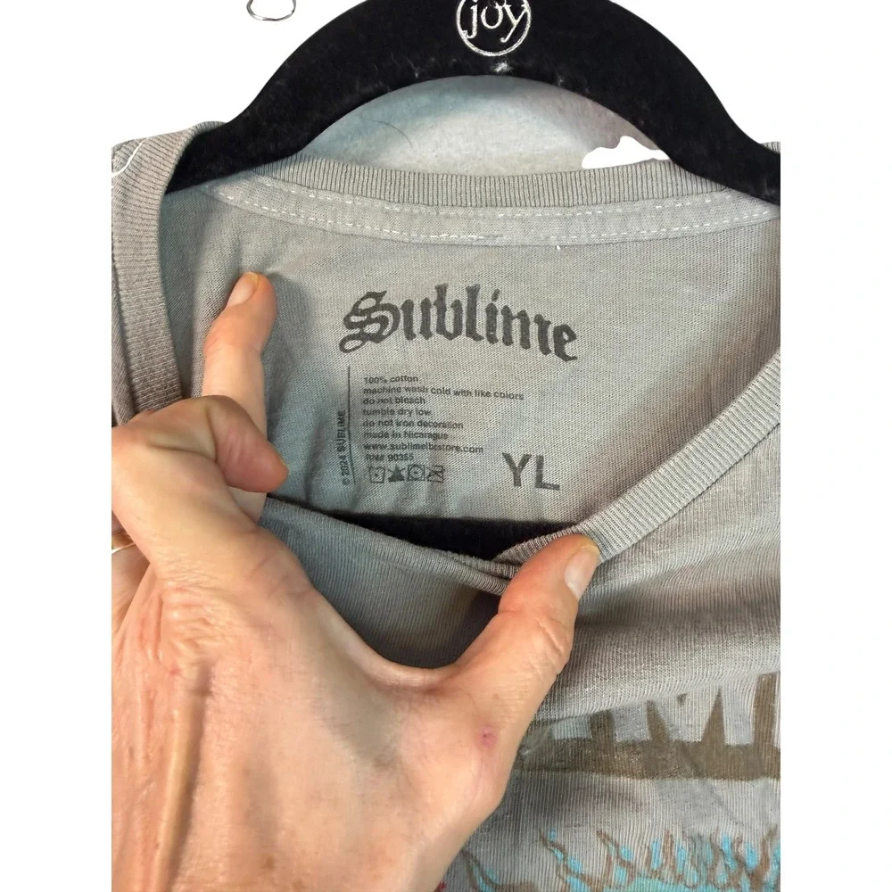 Sublime Band T-Shirt Grey Four Sun Graphic Tee‎ Youth Large YL Cotton